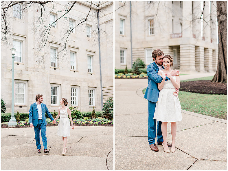 Tate and Justin Downtown Raleigh Engagement